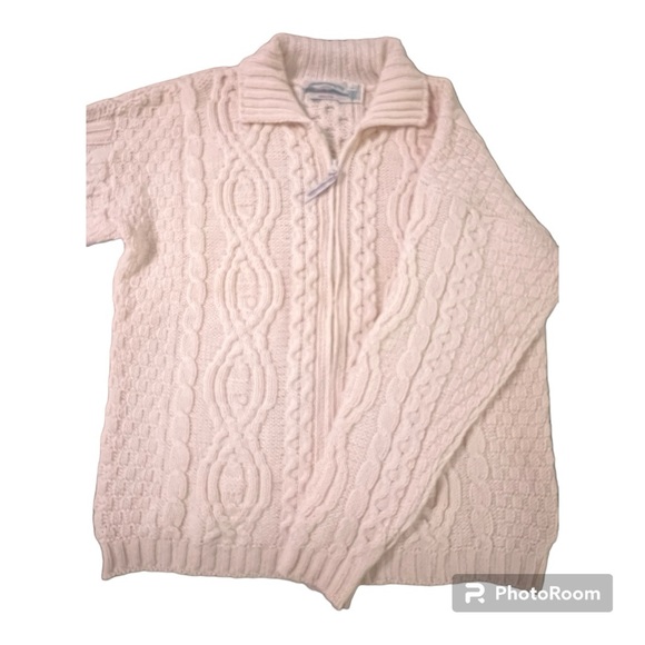 Never Worn Aran Crafts Merino Wool Sweater - Subtle Beauty in Beige/Ivory - Picture 10 of 16